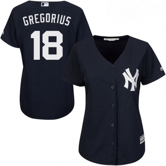 Womens Majestic New York Yankees 18 Didi Gregorius Authentic Navy Blue Alternate MLB Jersey Womens Majestic New York Yankees 18 Didi Gregorius Authentic Navy Blue Alternate MLB Jersey