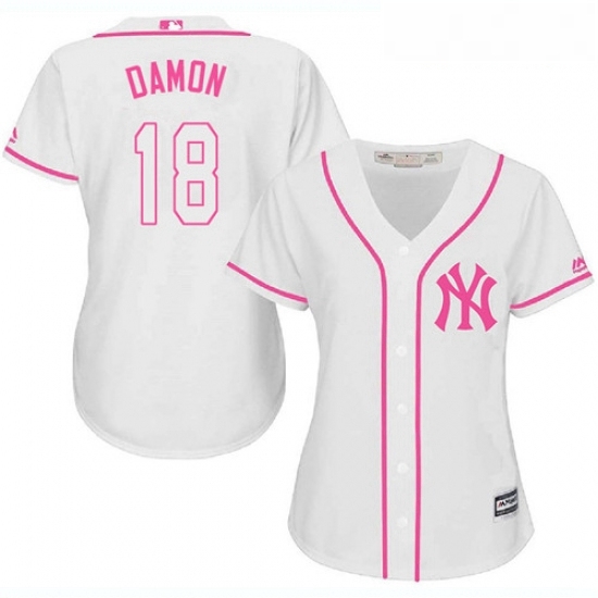 Womens Majestic New York Yankees 18 Johnny Damon Authentic White Fashion Cool Base MLB Jersey Womens Majestic New York Yankees 18 Johnny Damon Authentic White Fashion Cool Base MLB Jersey