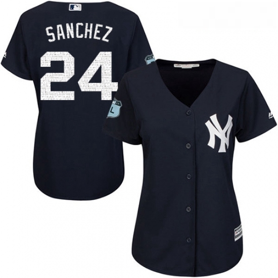 Womens Majestic New York Yankees 24 Gary Sanchez Authentic Navy Blue 2017 Spring Training Cool BaseMLB Jersey Womens Majestic New York Yankees 24 Gary Sanchez Authentic Navy Blue 2017 Spring Training Cool BaseMLB Jersey