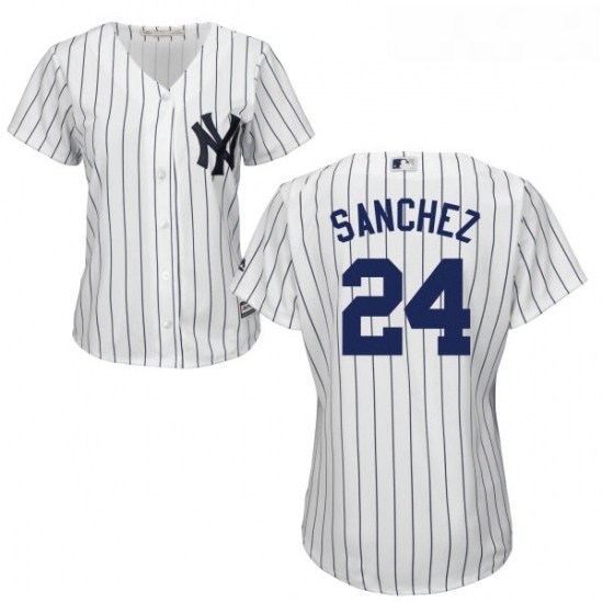 Womens Majestic New York Yankees 24 Gary Sanchez Authentic White Home MLB Jersey Womens Majestic New York Yankees 24 Gary Sanchez Authentic White Home MLB Jersey