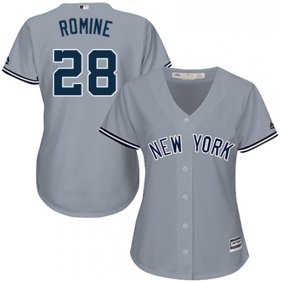 Womens Majestic New York Yankees 28 Austin Romine Replica Grey Road MLB Jersey Womens Majestic New York Yankees 28 Austin Romine Replica Grey Road MLB Jersey