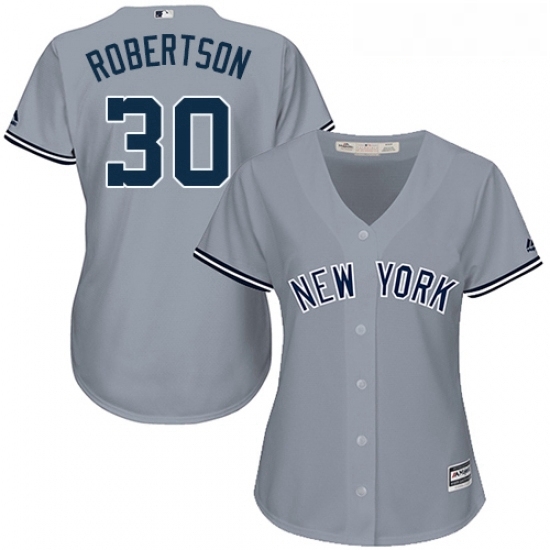 Womens Majestic New York Yankees 30 David Robertson Authentic Grey Road MLB Jersey Womens Majestic New York Yankees 30 David Robertson Authentic Grey Road MLB Jersey