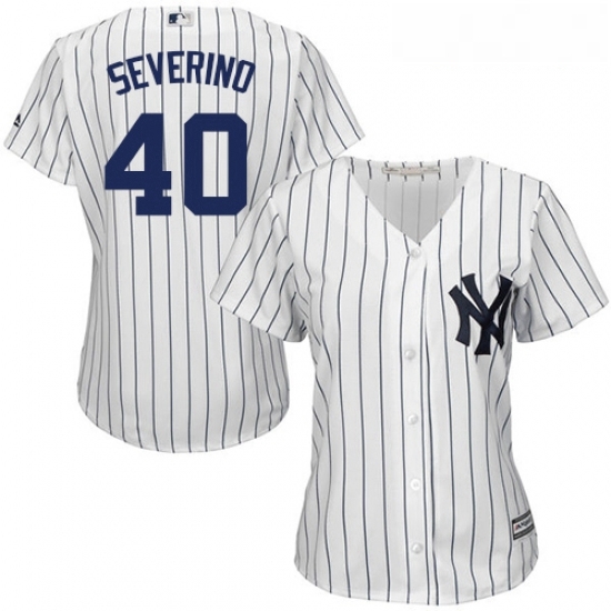 Womens Majestic New York Yankees 40 Luis Severino Replica White Home MLB Jersey Womens Majestic New York Yankees 40 Luis Severino Replica White Home MLB Jersey