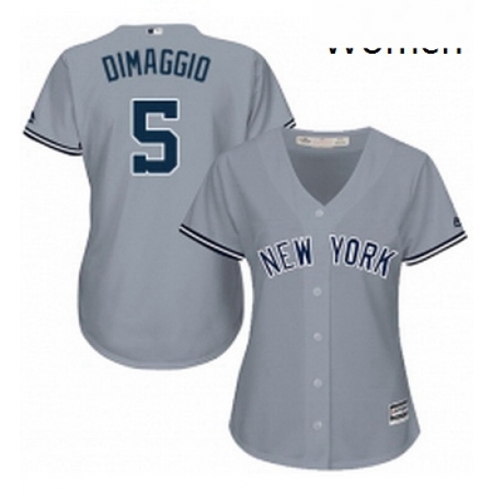 Womens Majestic New York Yankees 5 Joe DiMaggio Replica Grey Road MLB Jersey Womens Majestic New York Yankees 5 Joe DiMaggio Replica Grey Road MLB Jersey