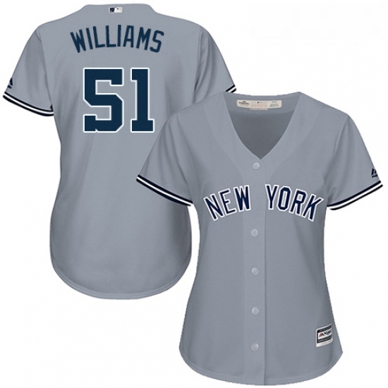 Womens Majestic New York Yankees 51 Bernie Williams Replica Grey Road MLB Jersey Womens Majestic New York Yankees 51 Bernie Williams Replica Grey Road MLB Jersey