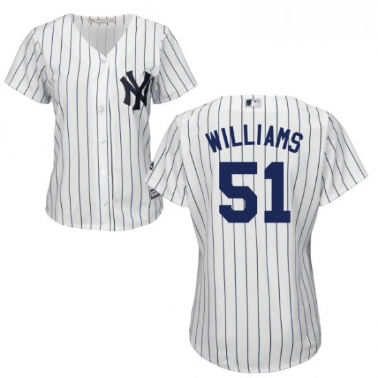 Womens Majestic New York Yankees 51 Bernie Williams Replica White Home MLB Jersey Womens Majestic New York Yankees 51 Bernie Williams Replica White Home MLB Jersey
