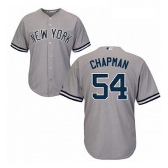 Womens Majestic New York Yankees 54 Aroldis Chapman Authentic Grey Road MLB Jersey Womens Majestic New York Yankees 54 Aroldis Chapman Authentic Grey Road MLB Jersey