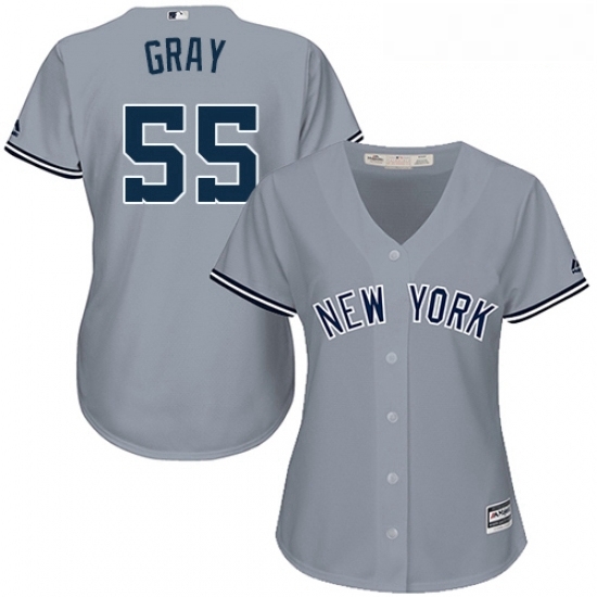Womens Majestic New York Yankees 55 Sonny Gray Replica Grey Road MLB Jersey Womens Majestic New York Yankees 55 Sonny Gray Replica Grey Road MLB Jersey