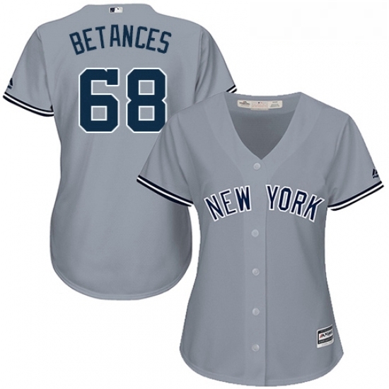 Womens Majestic New York Yankees 68 Dellin Betances Replica Grey Road MLB Jersey Womens Majestic New York Yankees 68 Dellin Betances Replica Grey Road MLB Jersey