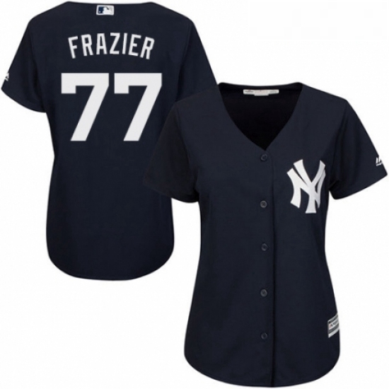 Womens Majestic New York Yankees 77 Clint Frazier Authentic Navy Blue Alternate MLB Jersey Womens Majestic New York Yankees 77 Clint Frazier Authentic Navy Blue Alternate MLB Jersey
