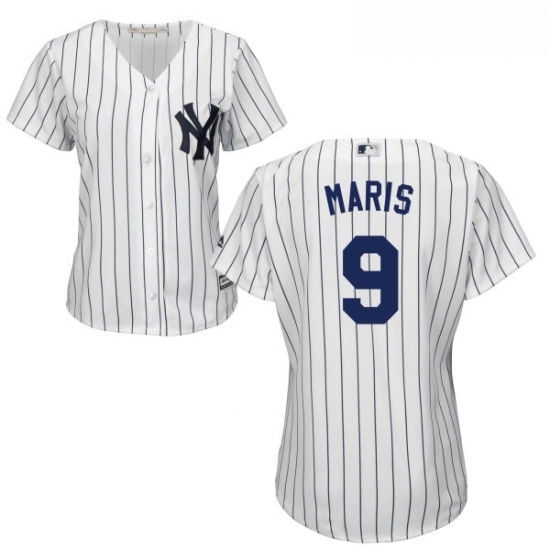 Womens Majestic New York Yankees 9 Roger Maris Replica White Home MLB Jersey Womens Majestic New York Yankees 9 Roger Maris Replica White Home MLB Jersey