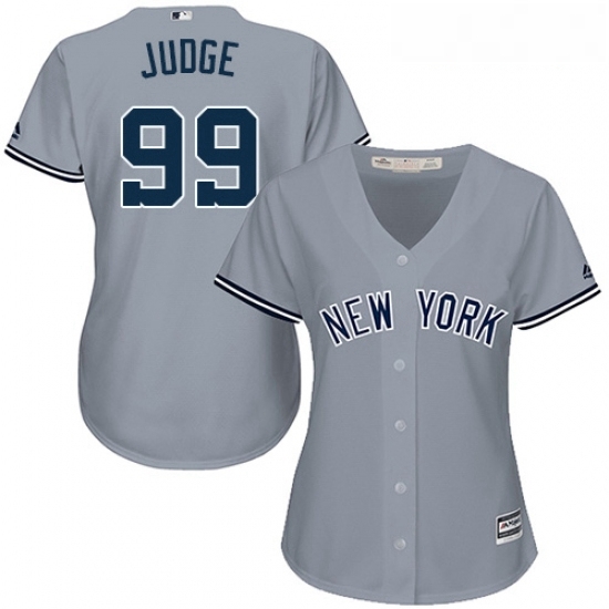 Womens Majestic New York Yankees 99 Aaron Judge Replica Grey Road MLB Jersey Womens Majestic New York Yankees 99 Aaron Judge Replica Grey Road MLB Jersey
