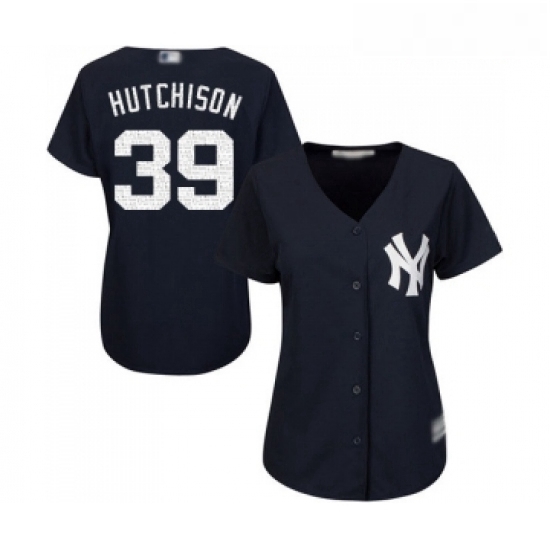 Womens New York Yankees 39 Drew Hutchison Authentic Navy Blue Alternate Baseball Jersey Womens New York Yankees 39 Drew Hutchison Authentic Navy Blue Alternate Baseball Jersey