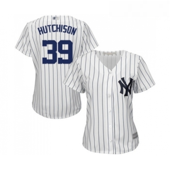 Womens New York Yankees 39 Drew Hutchison Authentic White Home Baseball Jersey Womens New York Yankees 39 Drew Hutchison Authentic White Home Baseball Jersey