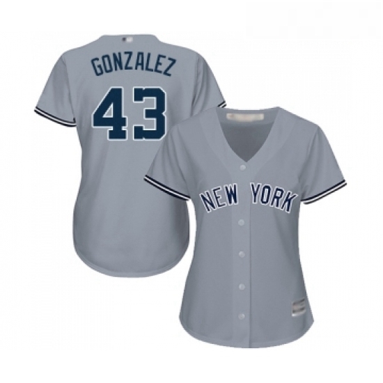 Womens New York Yankees 43 Gio Gonzalez Authentic Grey Road Baseball Jersey Womens New York Yankees 43 Gio Gonzalez Authentic Grey Road Baseball Jersey