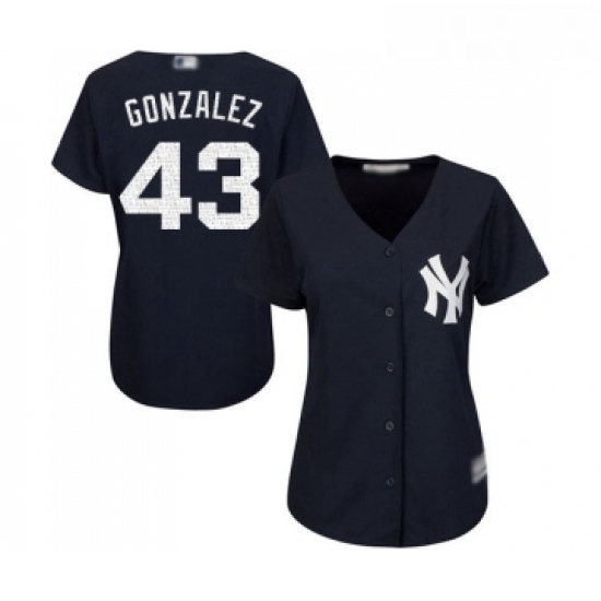 Womens New York Yankees 43 Gio Gonzalez Authentic Navy Blue Alternate Baseball Jersey Womens New York Yankees 43 Gio Gonzalez Authentic Navy Blue Alternate Baseball Jersey