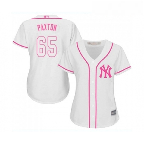 Womens New York Yankees 65 James Paxton Authentic White Fashion Cool Base Baseball Jersey Womens New York Yankees 65 James Paxton Authentic White Fashion Cool Base Baseball Jersey