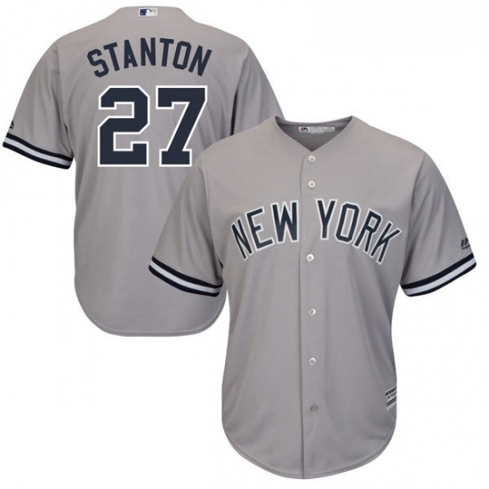 Youth Majestic New York Yankees 27 Giancarlo Stanton Authentic Grey Road MLB Jersey Youth Majestic New York Yankees 27 Giancarlo Stanton Authentic Grey Road MLB Jersey