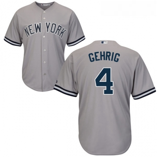 Youth Majestic New York Yankees 4 Lou Gehrig Replica Grey Road MLB Jersey Youth Majestic New York Yankees 4 Lou Gehrig Replica Grey Road MLB Jersey