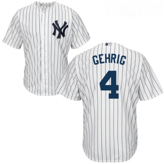 Youth Majestic New York Yankees 4 Lou Gehrig Replica White Home MLB Jersey Youth Majestic New York Yankees 4 Lou Gehrig Replica White Home MLB Jersey