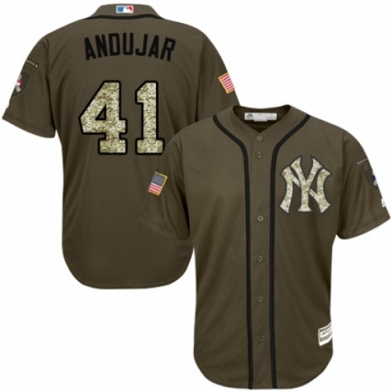 Youth Majestic New York Yankees 41 Miguel Andujar Authentic Green Salute to Service MLB Jersey Youth Majestic New York Yankees 41 Miguel Andujar Authentic Green Salute to Service MLB Jersey