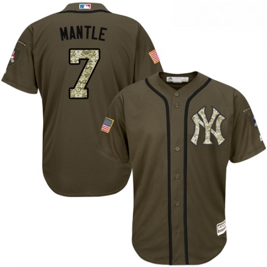 Youth Majestic New York Yankees 7 Mickey Mantle Authentic Green Salute to Service MLB Jersey Youth Majestic New York Yankees 7 Mickey Mantle Authentic Green Salute to Service MLB Jersey