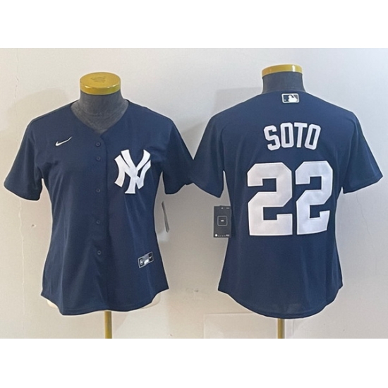 Youth New York Yankees 22 Juan Soto Navy Stitched Baseball Jersey Youth New York Yankees 22 Juan Soto Navy Stitched Baseball Jersey