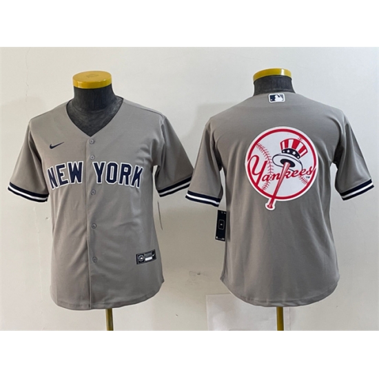 Youth New York Yankees Gray Team Big Logo Cool Base Stitched Baseball Jersey 5 Youth New York Yankees Gray Team Big Logo Cool Base Stitched Baseball Jersey 5