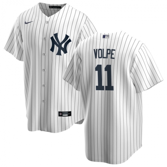 Youth Nike New York Yankees 11 Anthony Volpe White Home Stitched Baseball Jersey Youth Nike New York Yankees 11 Anthony Volpe White Home Stitched Baseball Jersey