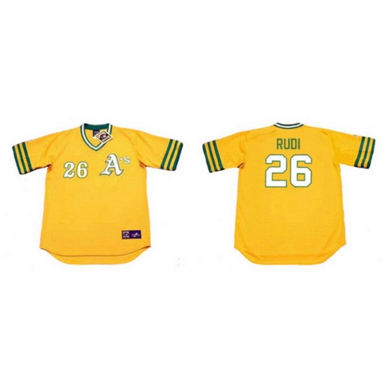 Athletics 26 JOE RUDI Yellow 1972 Throwback Jersey Athletics 26 JOE RUDI Yellow 1972 Throwback Jersey