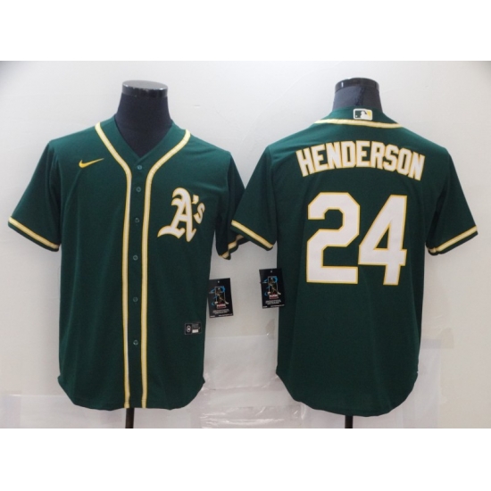 Men Nike Oakland Athletics 24 Rickey Henderson Green Home Stitched Baseball Jersey Men Nike Oakland Athletics 24 Rickey Henderson Green Home Stitched Baseball Jersey
