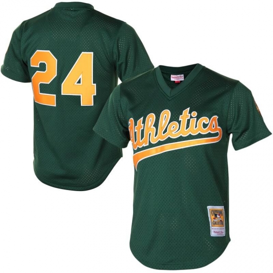 Men Nike Oakland Athletics 24 Rickey Henderson Green Throwback Stitched Baseball Jersey Men Nike Oakland Athletics 24 Rickey Henderson Green Throwback Stitched Baseball Jersey