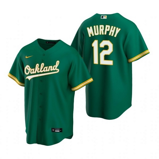 Men Oakland Athletics 12 Sean Murphy Green Cool Base Stitched Jerseys Men Oakland Athletics 12 Sean Murphy Green Cool Base Stitched Jerseys
