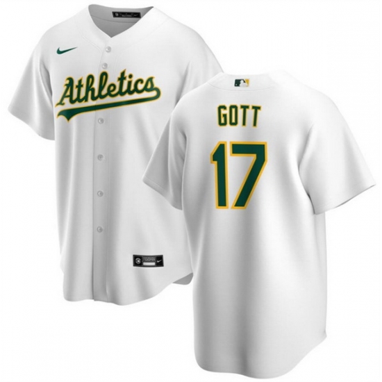 Men Oakland Athletics 17 Trevor Gott White Cool Base Stitched Jersey Men Oakland Athletics 17 Trevor Gott White Cool Base Stitched Jersey