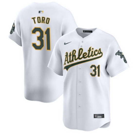 Men Oakland Athletics 31 Abraham Toro White 2024 Home Limited Stitched Jersey Men Oakland Athletics 31 Abraham Toro White 2024 Home Limited Stitched Jersey