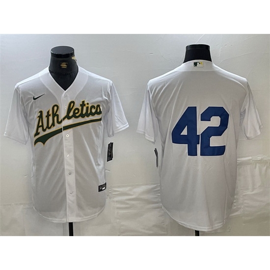 Men Oakland Athletics 42 Jackie Robinson White Cool Base Stitched Jersey Men Oakland Athletics 42 Jackie Robinson White Cool Base Stitched Jersey
