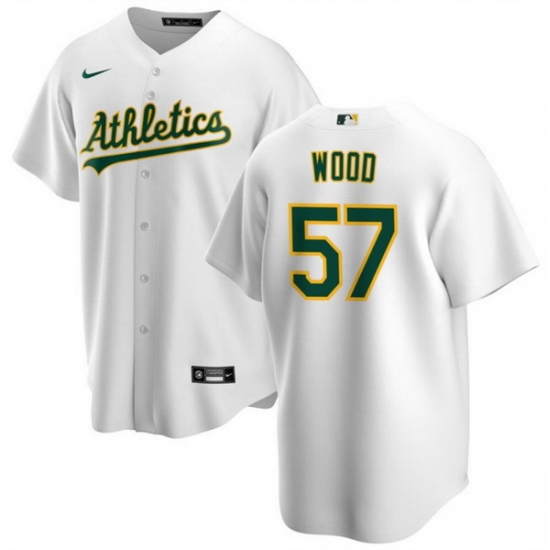 Men Oakland Athletics 57 Alex Wood White Cool Base Stitched Jersey Men Oakland Athletics 57 Alex Wood White Cool Base Stitched Jersey