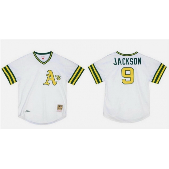 Men Oakland Athletics 9 Reggie Jackson White Mitchell 26 Ness Stitched Jersey Men Oakland Athletics 9 Reggie Jackson White Mitchell 26 Ness Stitched Jersey