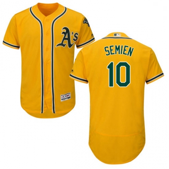 Mens Majestic Oakland Athletics 10 Marcus Semien Gold Alternate Flex Base Authentic Collection MLB Jersey Mens Majestic Oakland Athletics 10 Marcus Semien Gold Alternate Flex Base Authentic Collection MLB Jersey