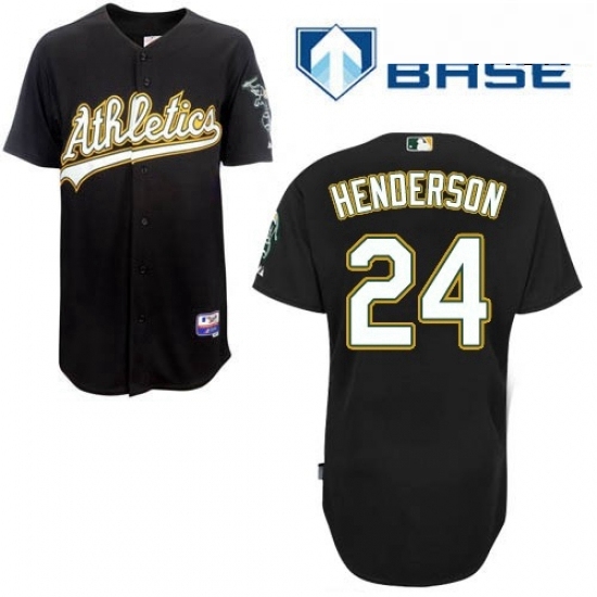 Mens Majestic Oakland Athletics 24 Rickey Henderson Replica Black Cool Base MLB Jersey Mens Majestic Oakland Athletics 24 Rickey Henderson Replica Black Cool Base MLB Jersey