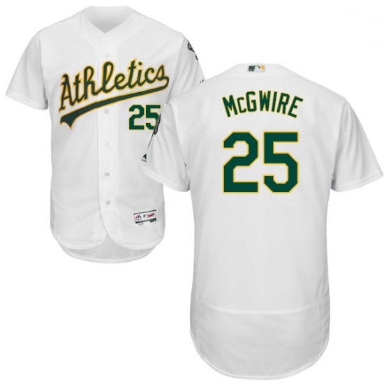 Mens Majestic Oakland Athletics 25 Mark McGwire White Home Flex Base Authentic Collection MLB Jersey Mens Majestic Oakland Athletics 25 Mark McGwire White Home Flex Base Authentic Collection MLB Jersey