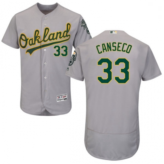 Mens Majestic Oakland Athletics 33 Jose Canseco Grey Road Flex Base Authentic Collection MLB Jersey Mens Majestic Oakland Athletics 33 Jose Canseco Grey Road Flex Base Authentic Collection MLB Jersey