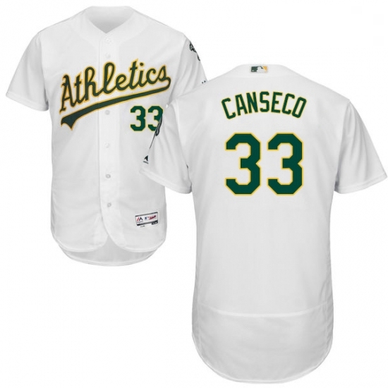 Mens Majestic Oakland Athletics 33 Jose Canseco White Home Flex Base Authentic Collection MLB Jersey Mens Majestic Oakland Athletics 33 Jose Canseco White Home Flex Base Authentic Collection MLB Jersey
