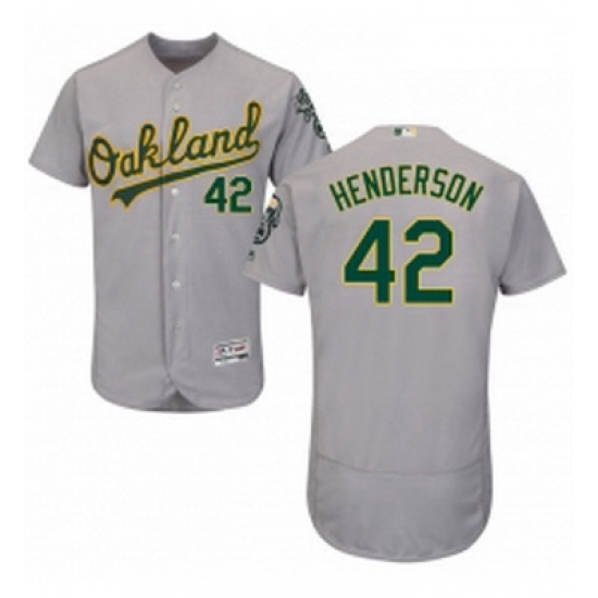 Mens Majestic Oakland Athletics 42 Dave Henderson Grey Road Flex Base Authentic Collection MLB Jersey Mens Majestic Oakland Athletics 42 Dave Henderson Grey Road Flex Base Authentic Collection MLB Jersey