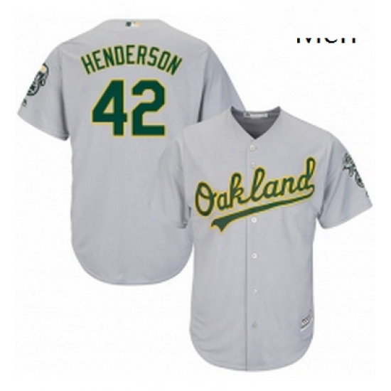 Mens Majestic Oakland Athletics 42 Dave Henderson Replica Grey Road Cool Base MLB Jersey Mens Majestic Oakland Athletics 42 Dave Henderson Replica Grey Road Cool Base MLB Jersey