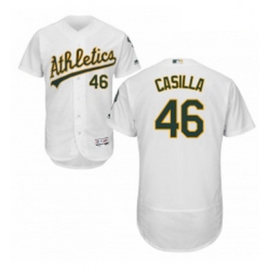 Mens Majestic Oakland Athletics 46 Santiago Casilla White Flexbase Authentic Collection MLB Jersey Mens Majestic Oakland Athletics 46 Santiago Casilla White Flexbase Authentic Collection MLB Jersey