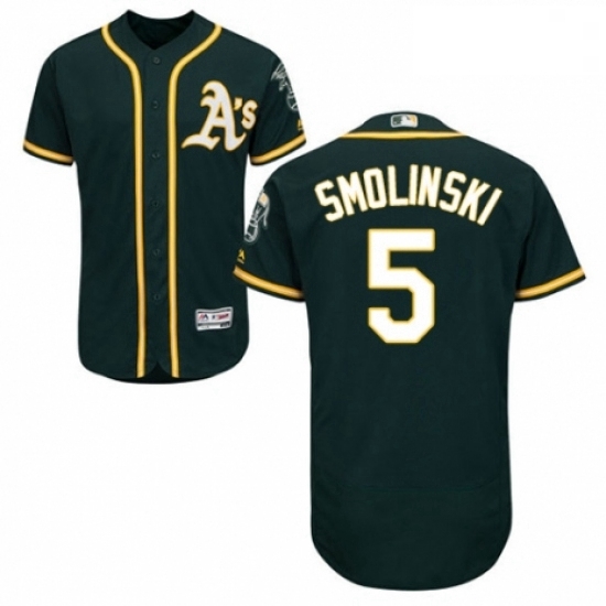 Mens Majestic Oakland Athletics 5 Jake Smolinski Green Alternate Flex Base Authentic Collection MLB Jersey Mens Majestic Oakland Athletics 5 Jake Smolinski Green Alternate Flex Base Authentic Collection MLB Jersey