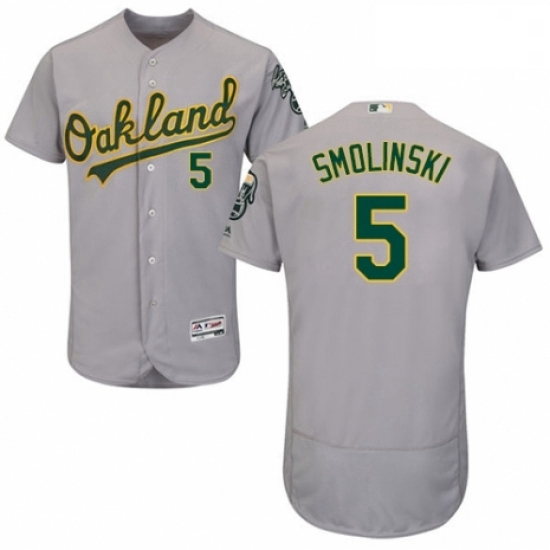 Mens Majestic Oakland Athletics 5 Jake Smolinski Grey Road Flex Base Authentic Collection MLB Jersey Mens Majestic Oakland Athletics 5 Jake Smolinski Grey Road Flex Base Authentic Collection MLB Jersey