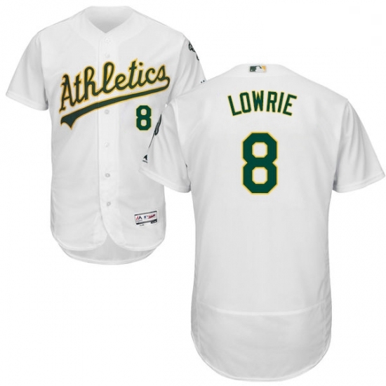 Mens Majestic Oakland Athletics 8 Jed Lowrie White Home Flex Base Authentic Collection MLB Jersey Mens Majestic Oakland Athletics 8 Jed Lowrie White Home Flex Base Authentic Collection MLB Jersey