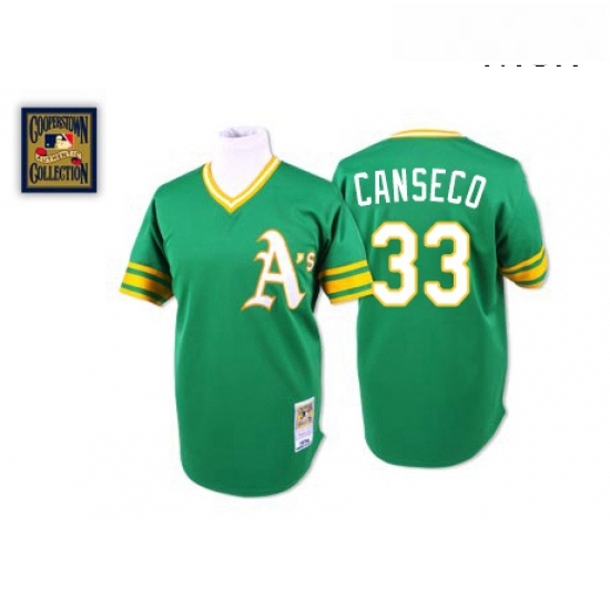 Mens Mitchell and Ness Oakland Athletics 33 Jose Canseco Authentic Green Throwback MLB Jersey Mens Mitchell and Ness Oakland Athletics 33 Jose Canseco Authentic Green Throwback MLB Jersey